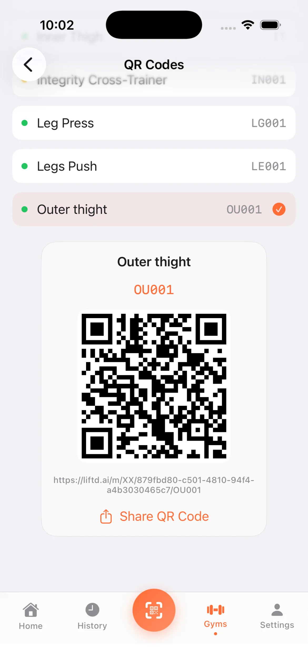 QR Code Generator QR code generator for gym equipment with smart universal links